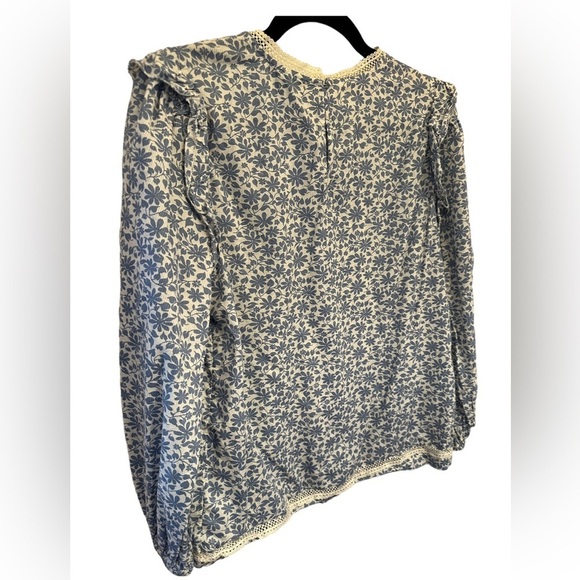 J.Crew Flutter Sleeve Shadow Stripe Floral Blouse - Picture 3 of 8